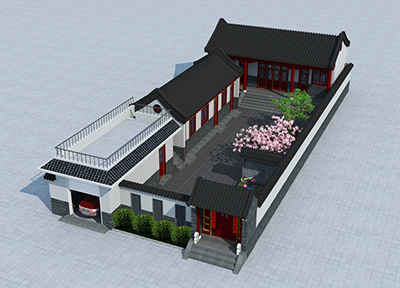一層自建房設計圖，中式合院