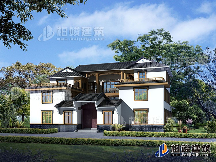 豪華新中式四合院別墅設(shè)計(jì)圖、施工圖 造價(jià)40萬(wàn)BZ354-新中式風(fēng)格