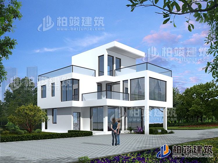 三層簡潔現(xiàn)代風格農(nóng)村別墅設(shè)計圖 施工圖紙全套BZ357-現(xiàn)代風格