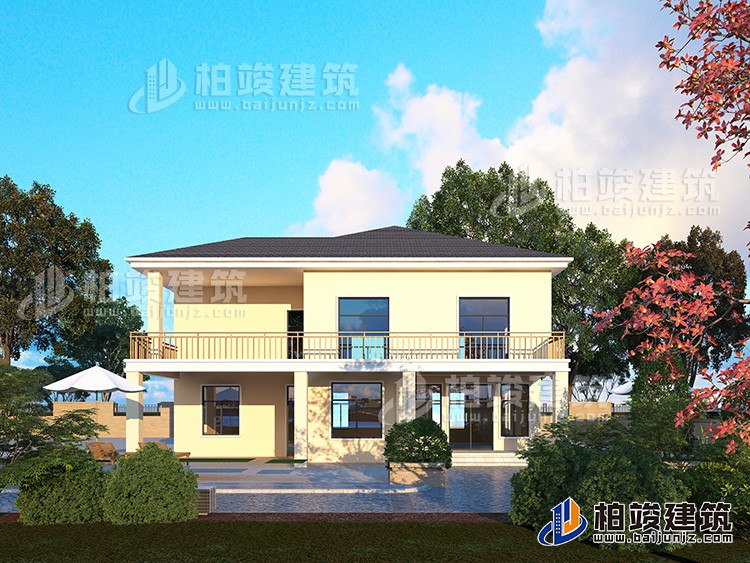 農村二層自建房屋設計圖帶堂屋、車庫BZ292-現(xiàn)代風格