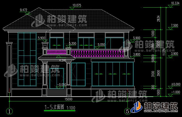 農(nóng)村25萬別墅款式二層自建房設(shè)計(jì)圖，外觀簡約大氣BZ2513-簡歐風(fēng)格