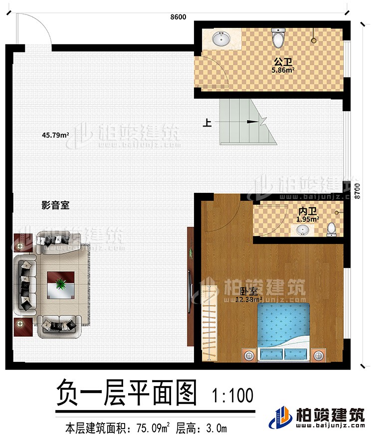 地下室：影音室、公衛(wèi)、臥室、內(nèi)衛(wèi)