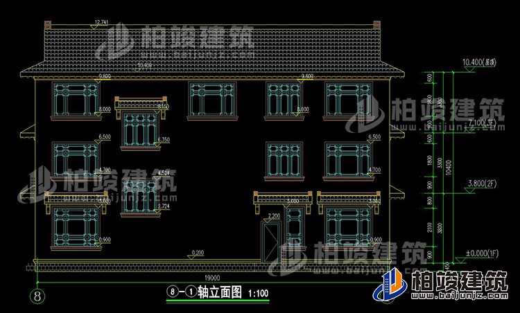 四合院別墅設(shè)計圖紙及效果圖大全BZ3686-新中式風格