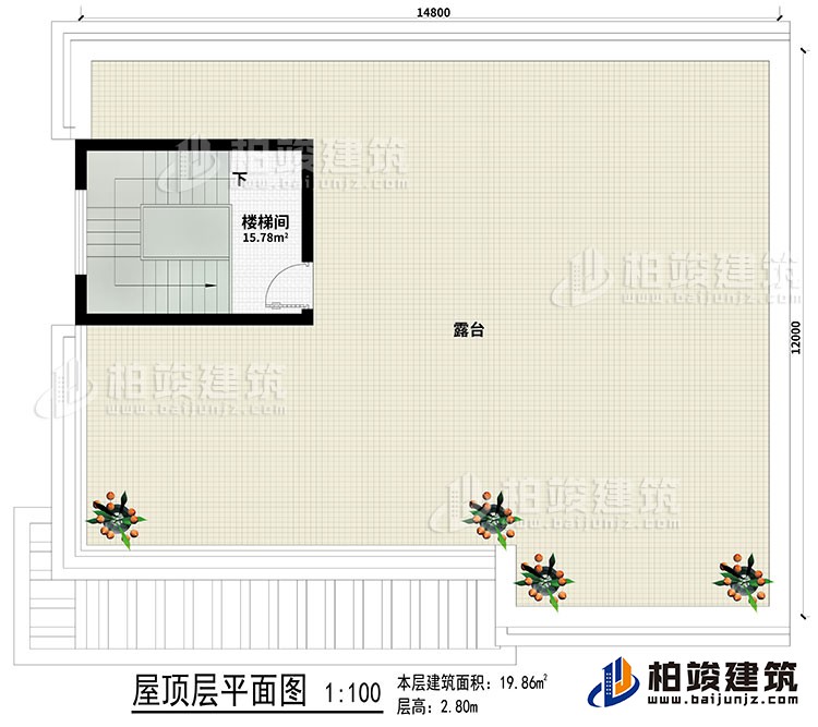 屋頂：樓梯間、露臺