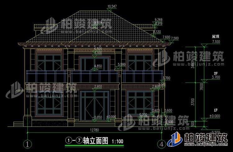 新中式二層別墅設(shè)計圖紙BZ2739-新中式風格